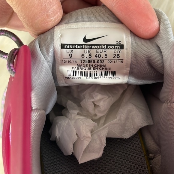 nike • free viritous wolf grey fuchsia size 9 - Picture 12 of 14